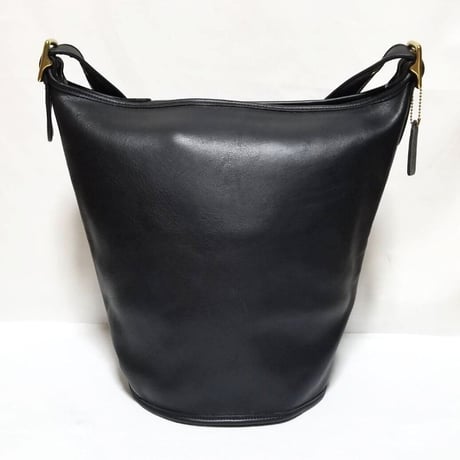 Vintage Coach  Mint Condition 9085  Black Glove Tanned Leather XL Duffle Sac Shoulder Bucket Bag