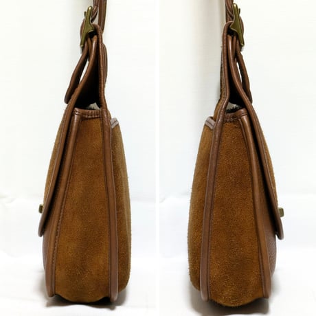 Great!  Vintage Coach Rare 9014 Crescent Berkeley Suede Saddle Bag Russet Brown Leather Shoulder Bag