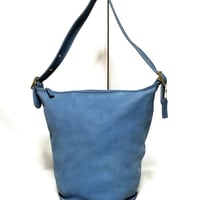 Vintage Coach Rare 4950 XL Duffle Sac Sonoma Collection Blue Nubuck Leather Bucket Bag #9085