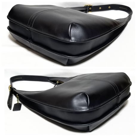 Unused item Coach Rare C2264 Ergo33 Shoulder Bag  Black Glove Tanned Leather Shoulder Bag Pocket Zip