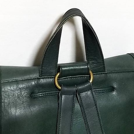 Vintage Coach  9943 Rare Bottle Green Leather Classic Backpack Rucksack Weekender Good Condition