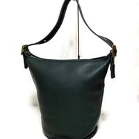 Vintage Coach 9085 XL Duffle Sac Rere Green Glove Tanned Leather Shoulder Bag Good Pre-owned