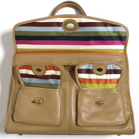 Excellent Vintage Coach 12980 Hamptons Leather Briefcase Toto Bag Camel Leather Laptop Business Bag
