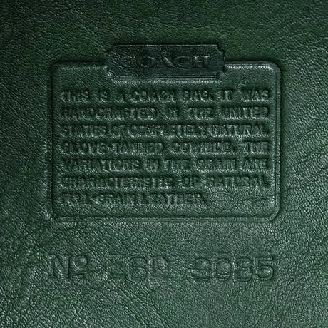 Rare Vintage Coach 9085 XL Duffle Sac Green Glove Tanned Leather Shoulder Bag Great pre-owned