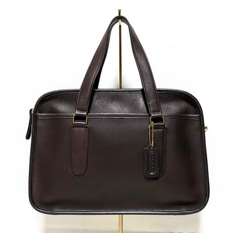 Unused! Vintage Coach Rare Skinny Flight Bag NYC 293−0609 Mocha Glove Tanned Leather Crossbody #9706