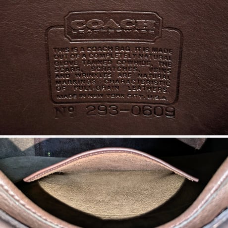 Unused! Vintage Coach Rare Skinny Flight Bag NYC 293−0609 Mocha Glove Tanned Leather Crossbody #9706