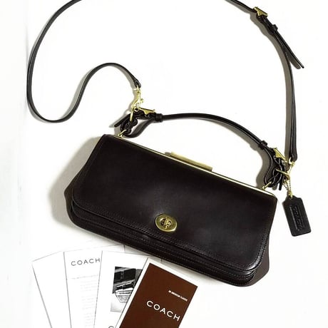 Near Mint!  Vintage Coach Very Rare 25318 Legacy Pin Polished Retro Frame Flap Shoulderbag Handbag