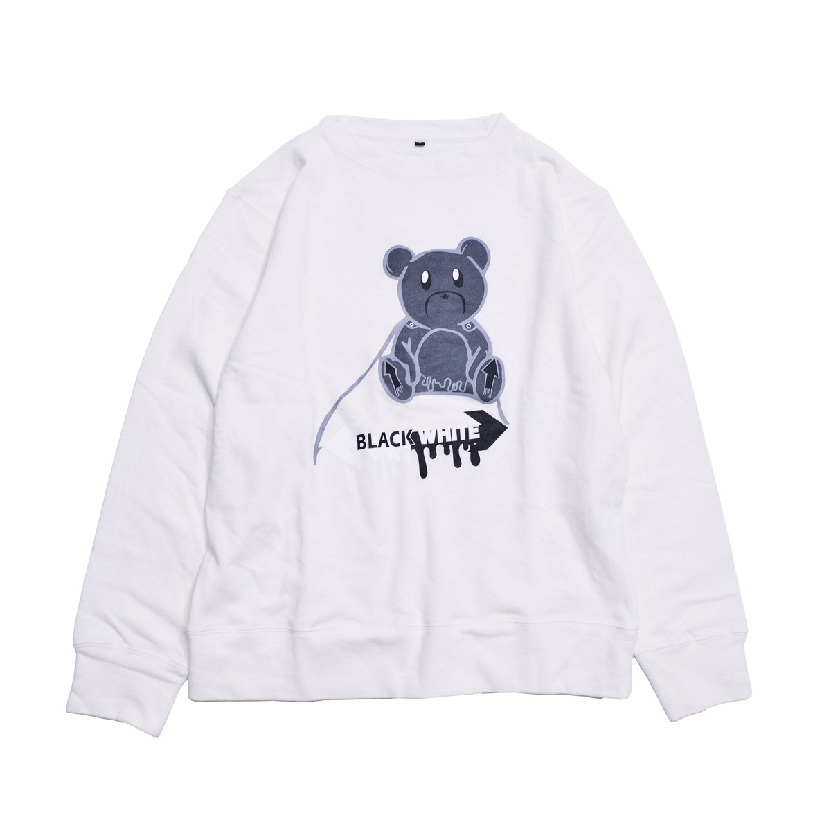 BLACKWHITEクマロゴスウェット【BWSW001-WH】 | BLACK WHITE O