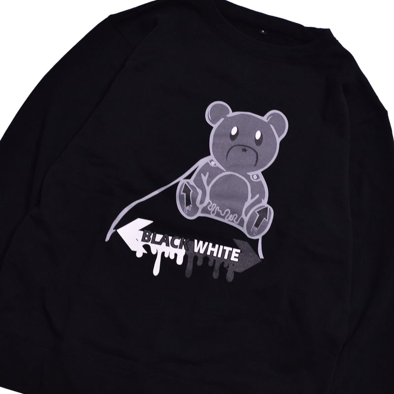 BLACKWHITEクマロゴスウェット【BWSW001-BK】 | BLACK WHITE O