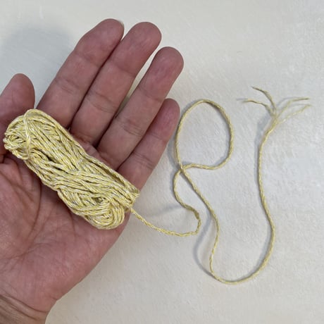綿と絹糸のステッチ糸　レモン