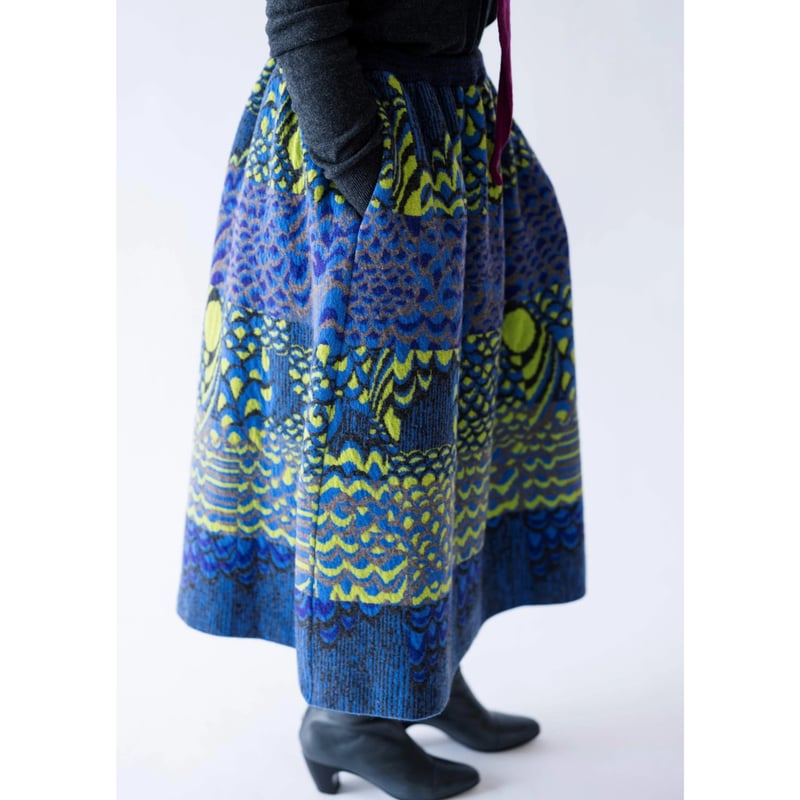 ウェーブ[波]スカート ネイビー・ピンク NAVY PINK ＜2025COLLECTION＞