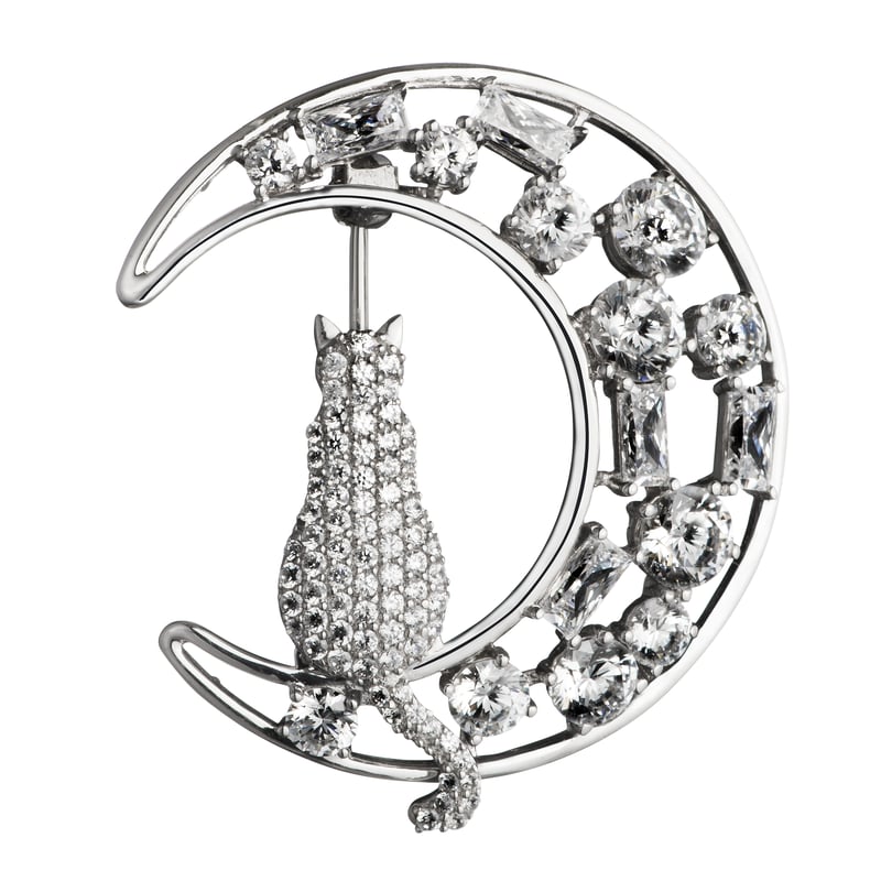 Cat&Moon Pendant Brooch｜キャット＆ムーンペンダントブローチ