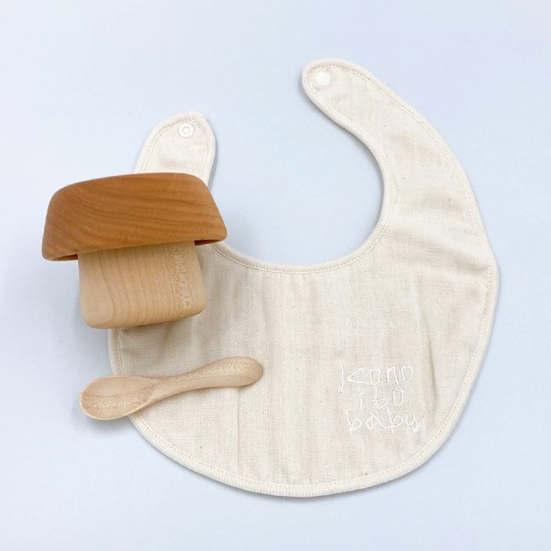 きのこのうつわ＋スプーン＋スタイのセット | スナオラボ