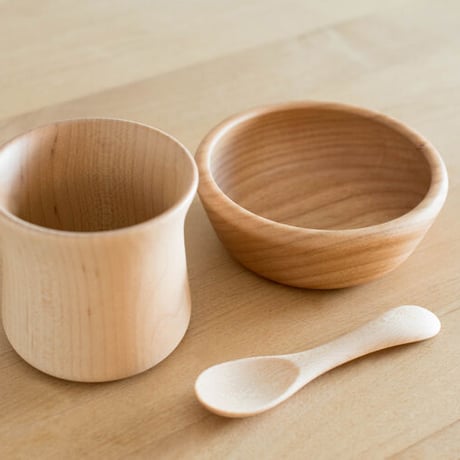きのこのうつわ＋スプーン＋スタイのセット