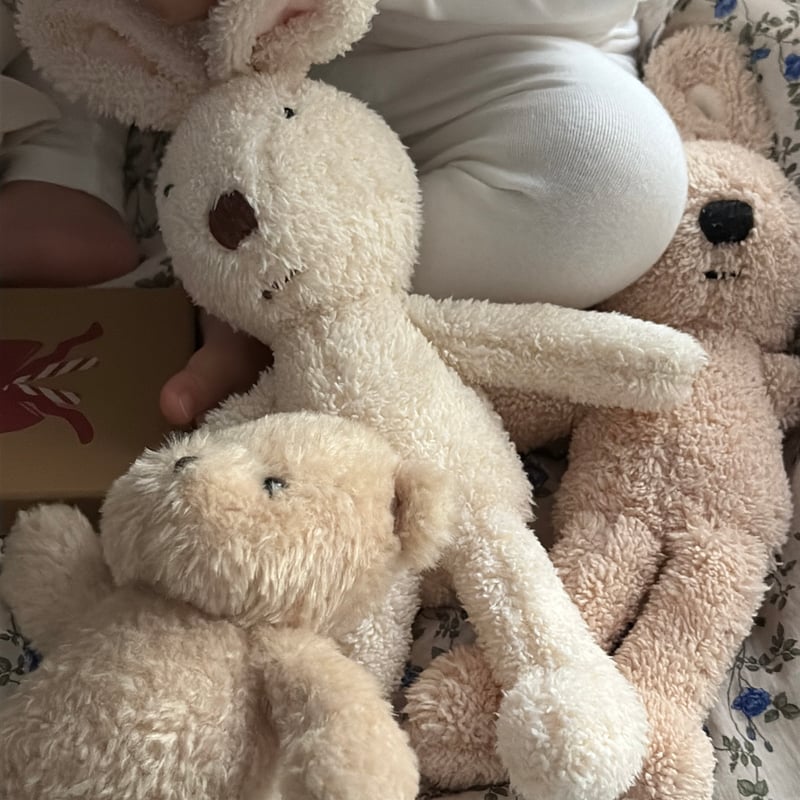 ふわふわ うさちゃん ぬいぐるみ ホワイト/ベージュ | tukinoohirune