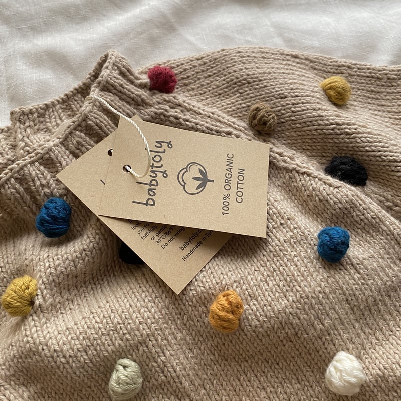babytoly popcorn sweater 1-3Y Beige-