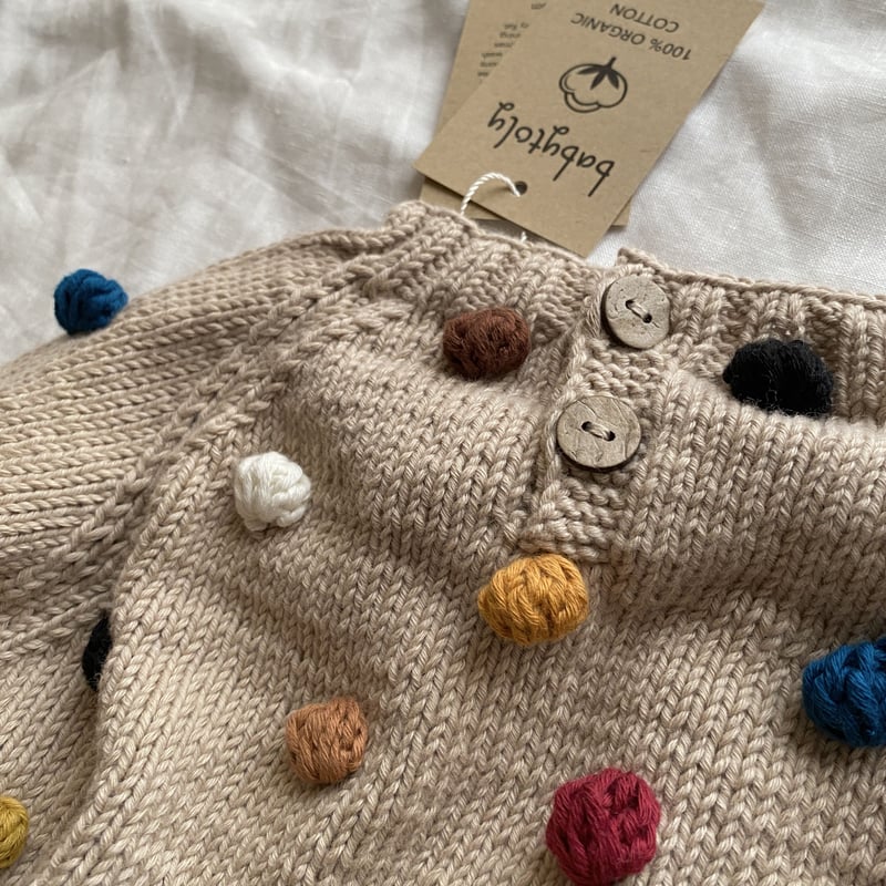 babytoly Rainbow Popcorn Sweater beige 1-3y セー...