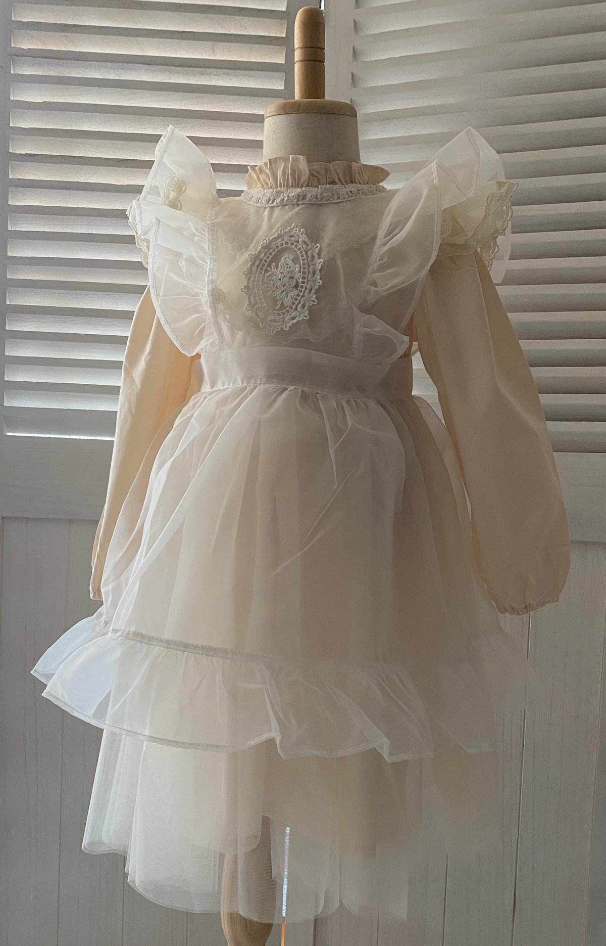 ふんわり シフォンエプロン chiffon apron white 90/110/130 |...