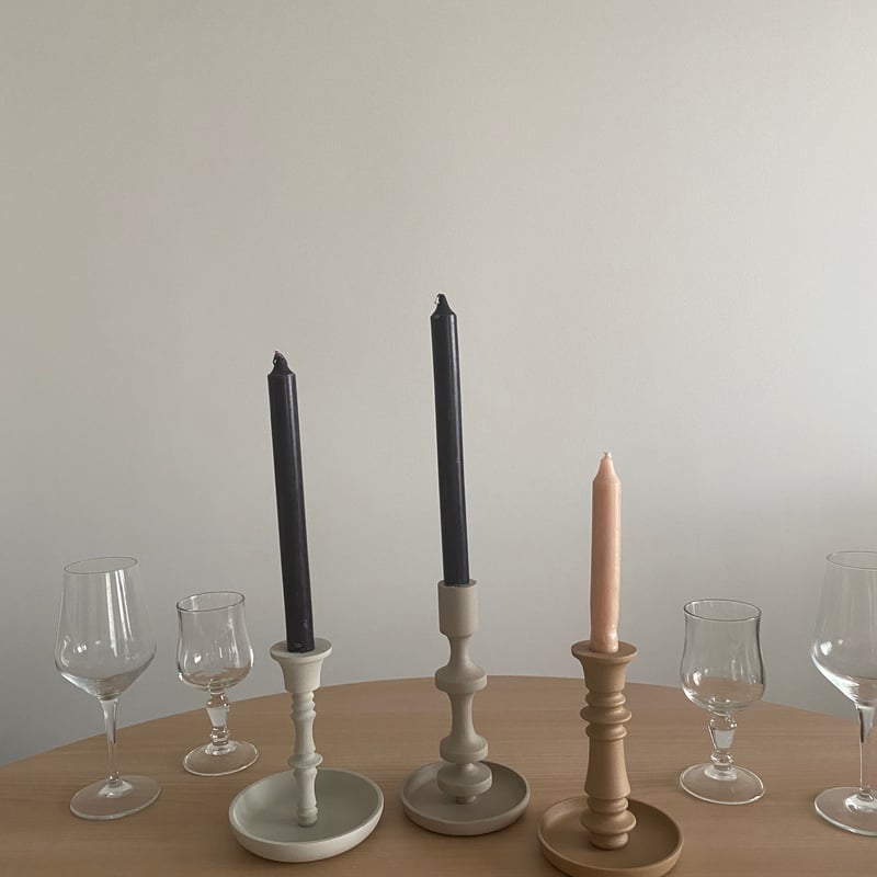質感が魅力なキャンドルスタンド White / Gray/ Rose | tukinoohi