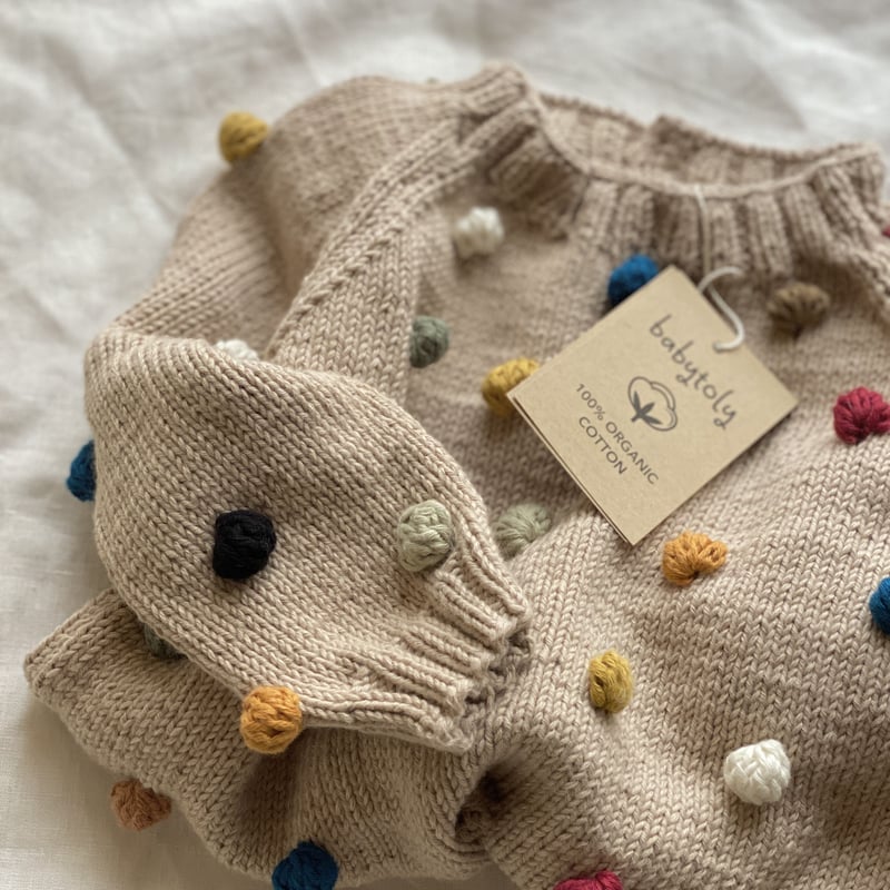 babytoly popcorn sweater 1-3Y Beige-