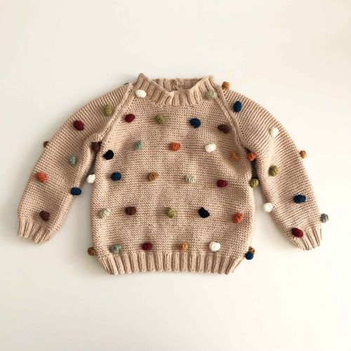 babytoly Rainbow Popcorn Sweater beige 1-3y　セーター