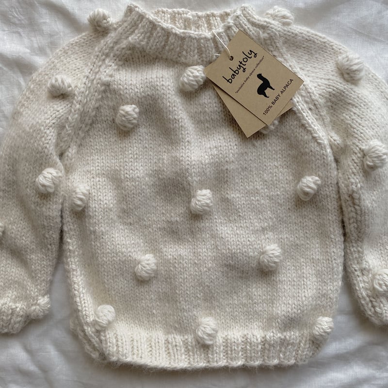 babytoly Baby Alpaca Popcorn Sweater natural 1-...