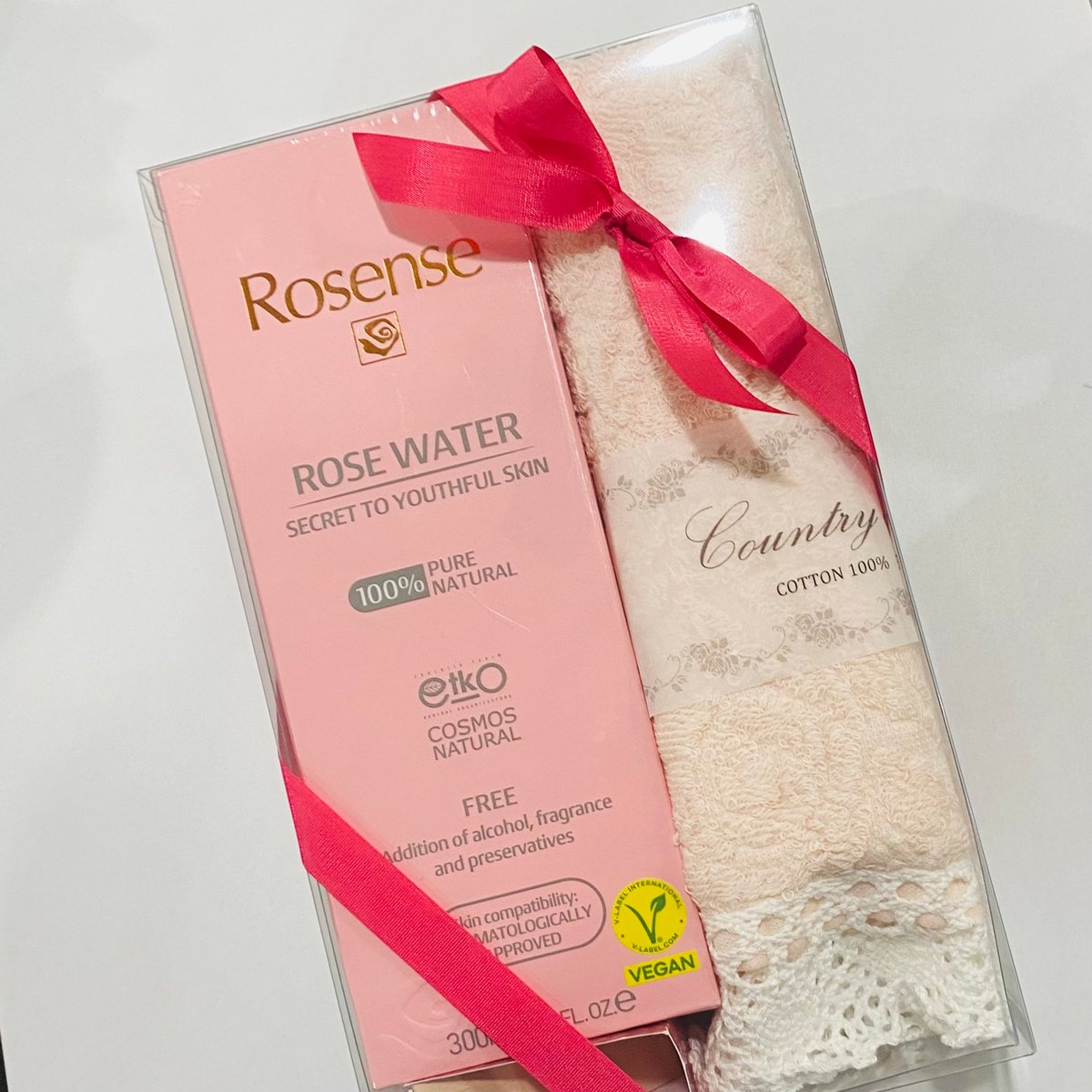 rose タオル ギフトBOX入】ローズウォーター＆ばらとレースのハンドタオル