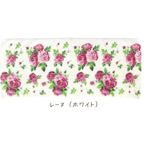 ふわふわ厚みのあるフェイスタオル【日本製】ローズ　薔薇柄　花柄