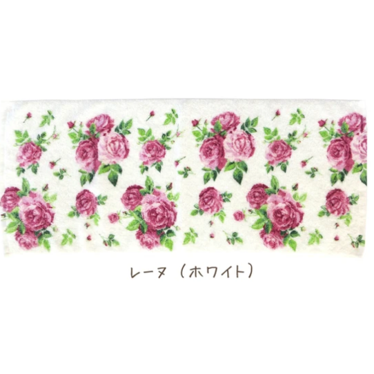 ふわふわ厚みのあるフェイスタオル【日本製】ローズ 薔薇柄 花柄