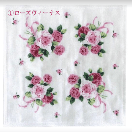 かや生地ふきん 7枚合わせ【日本製】ローズ　薔薇柄　花柄