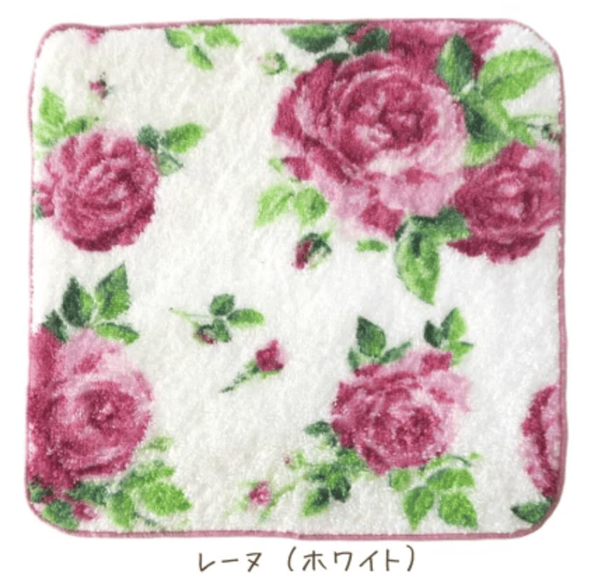 ふわふわ厚みのある ハンカチ【日本製】ローズ 薔薇柄 花柄 | ローゼン