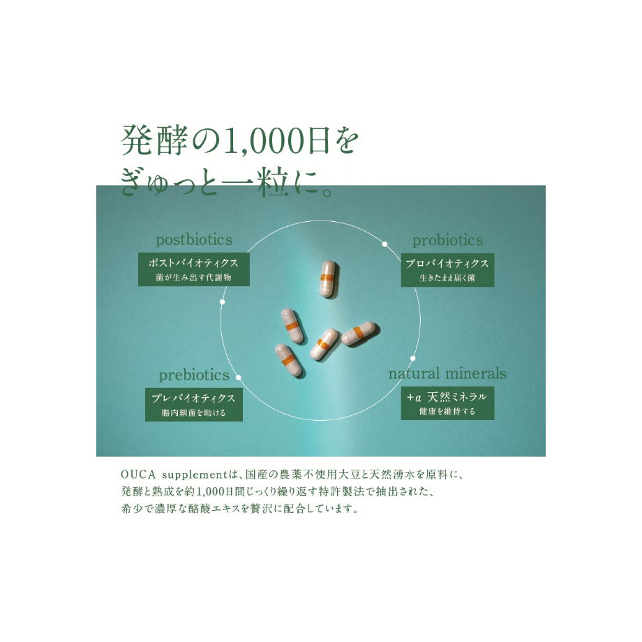 OUCA オウカ 酪酸加工食品 362mg×30粒10.9g 未使用品 OUCA 30粒入（15粒×2袋）×2箱 | OUCA ONLINE SHOP