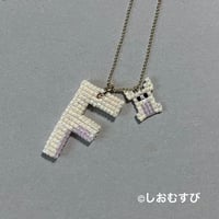 [S_F06]アルファベットペンダント クリームとピンク
