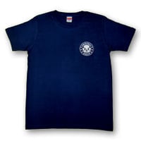 ちっちゃいおっさんTシャツ：ワンポイントTシャツ紺色