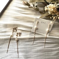パール×ゴールドピアス/イヤリング