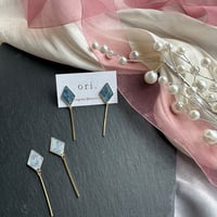 ブルー×ゴールドのピアス/イヤリング