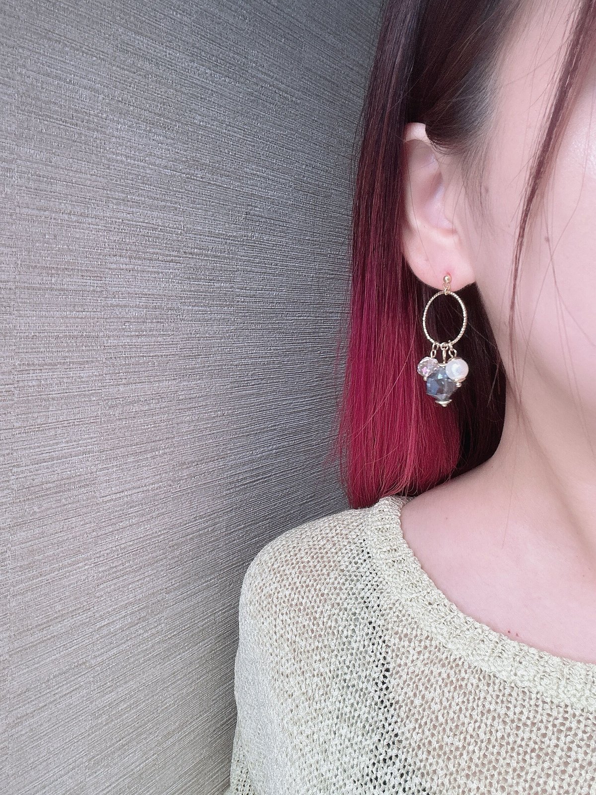 フープとビーズの揺れるピアス/イヤリング | ori.-おりどっと- フープとビーズの揺れるピアス/イヤリング | ori.-おりどっと-