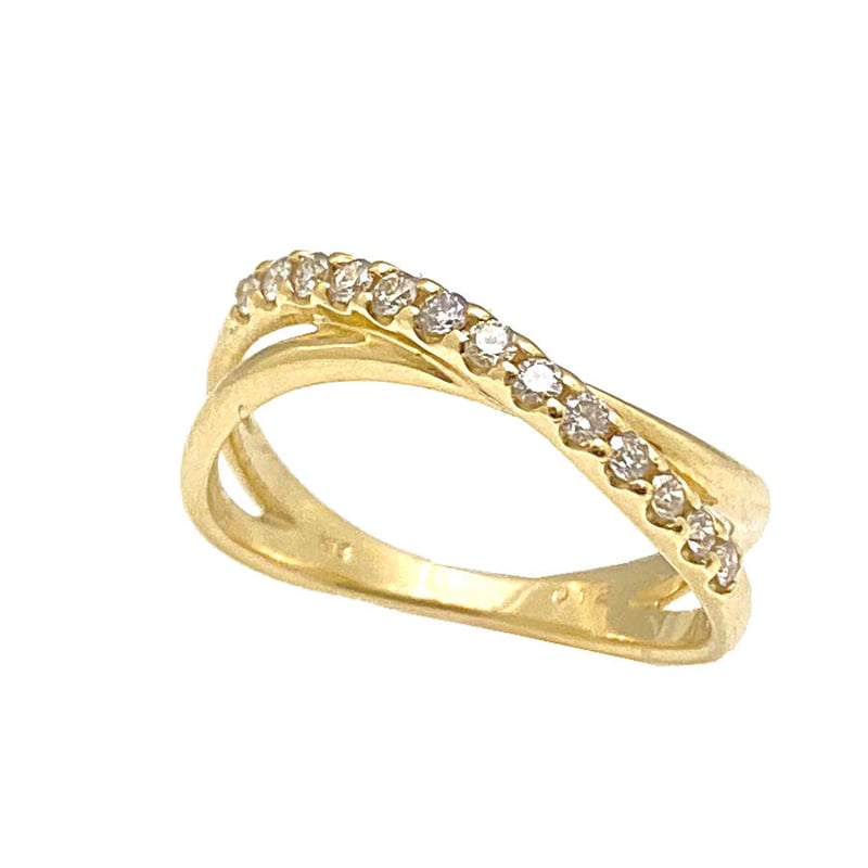K18 YG イエローゴールド ダイヤモンド リング PINKY ピンキー 0.15ct 