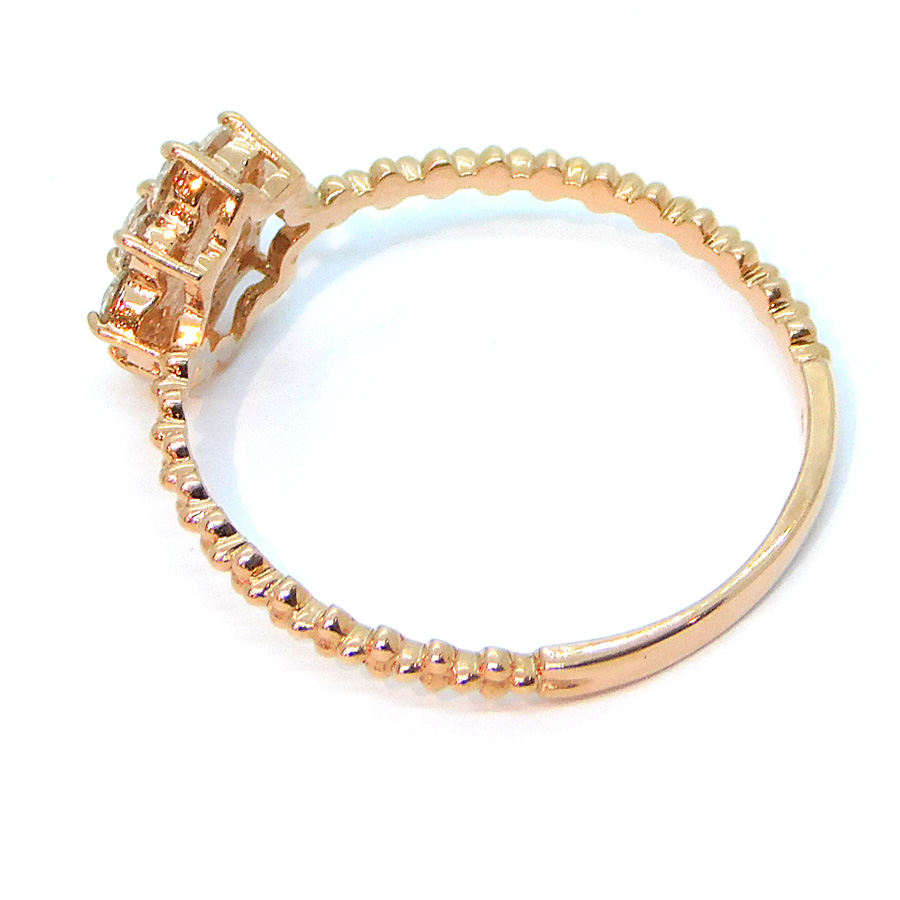 K18 PG ピンクゴールド ダイヤモンド リング 0.24 0.09ct H&C 指輪 |