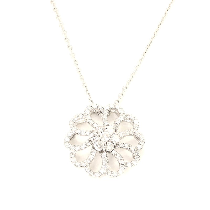 New] K18WG Necklace Diamond Venetian Chain Gorgeous 18K K18 White