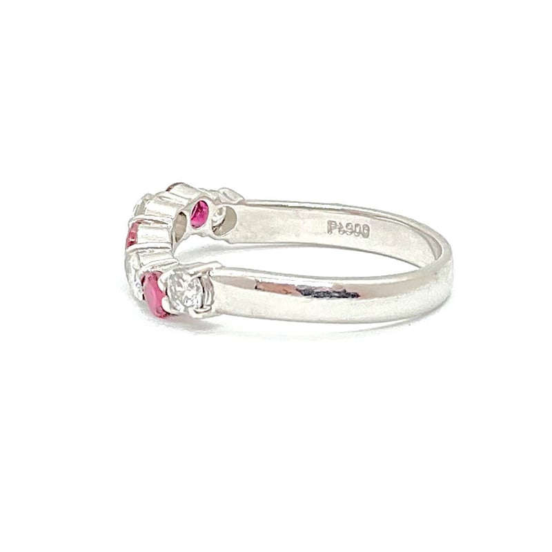 Pt900 プラチナ ルビー 0.42ct ダイヤモンド 0.40ct リング 0.25 指
