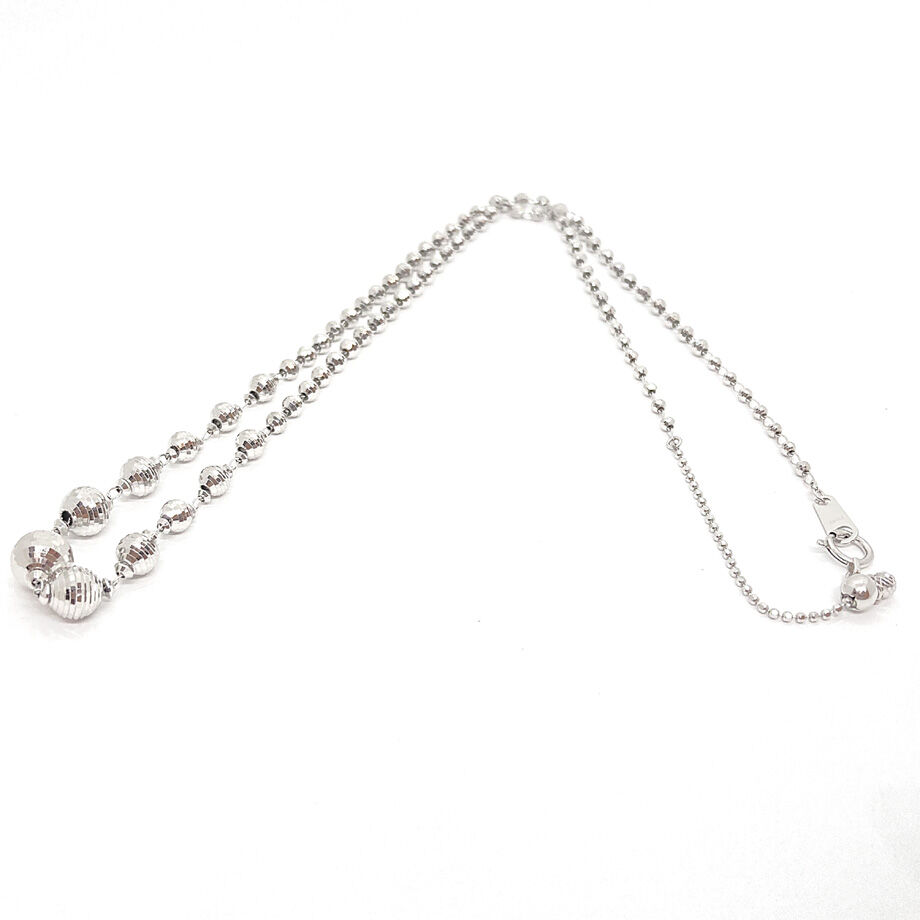 Pt850 プラチナ クリスタルビーズ ネックレス ペンダント ミラーボール