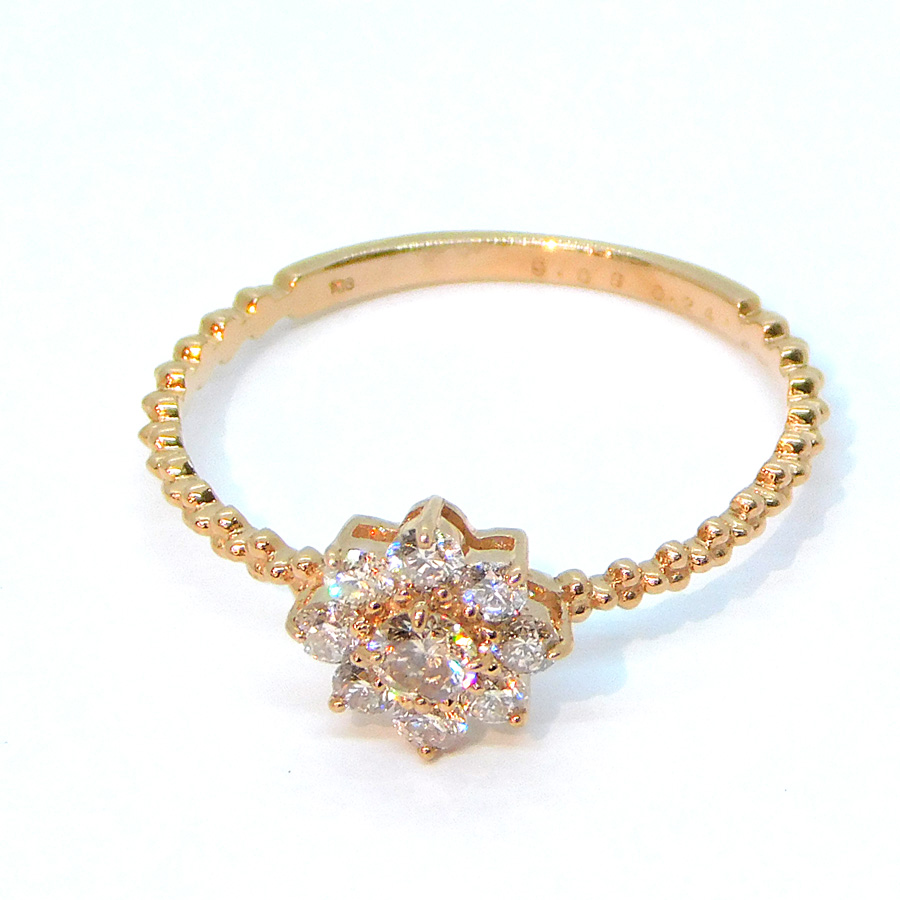 K18 PG H&C  ダイヤリング K18 PG ピンクゴールド ダイヤモンド リング 0.24 0.09ct H&C