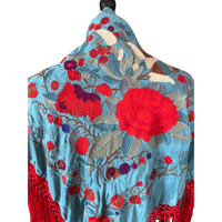 シルク製マントンシージョ（エメラルドグリーン） | Feliz dia