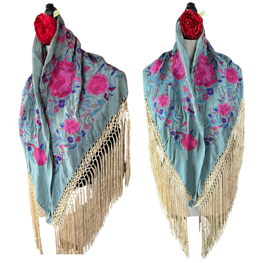 マントンシージョ シルク製マントンシージョ（水色） | Feliz dia