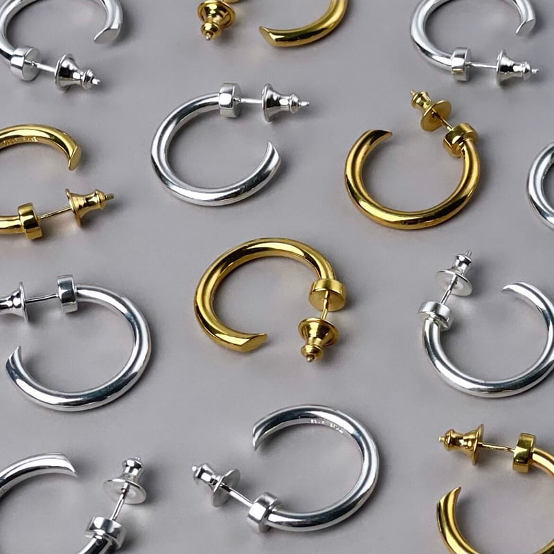 stud hoop pierce (silver) | EPHEMERAL ONLINESTORE