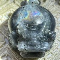 ★金運の石の神様★ラブラドライト龍亀（ロングイ）※アイリス🌈水晶付き（１点限り）