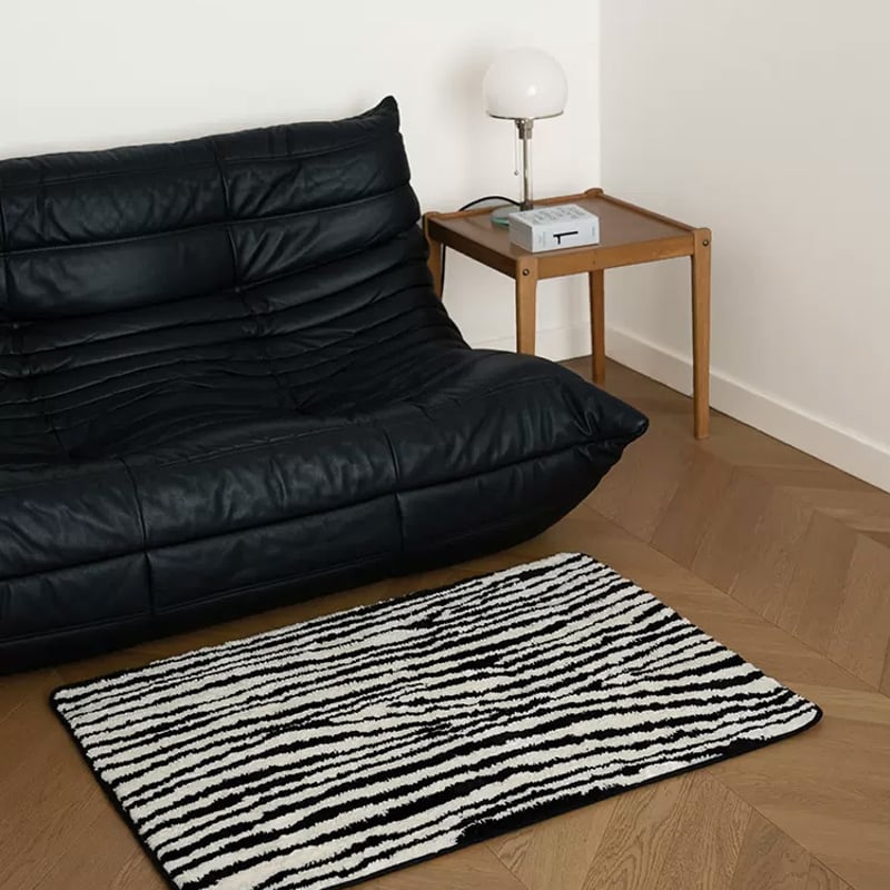 ラグ・カーペット linie design rug rug-03083 zebra モノトーン ラグ 40cm×70cm / 70cm×100