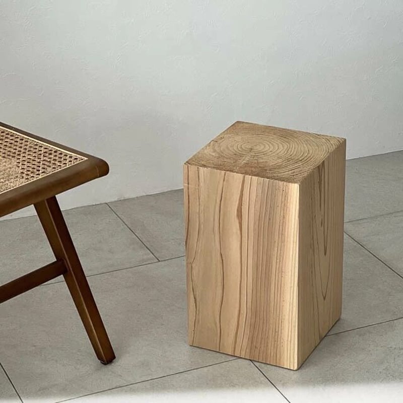 table-03069 CEDAR サイドテーブル スツール 国産杉 無垢材 無塗装 | AR