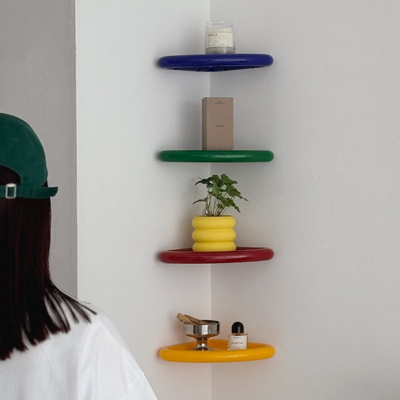 一部予約商品】 shelf-03050 カラー コーナーアーク シェルフ | ART OF